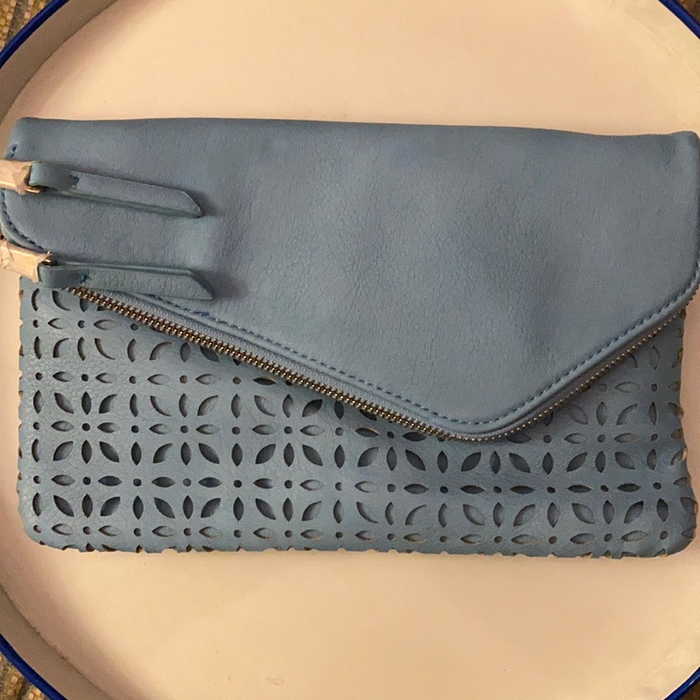 Urban Expressions powder blue clutch